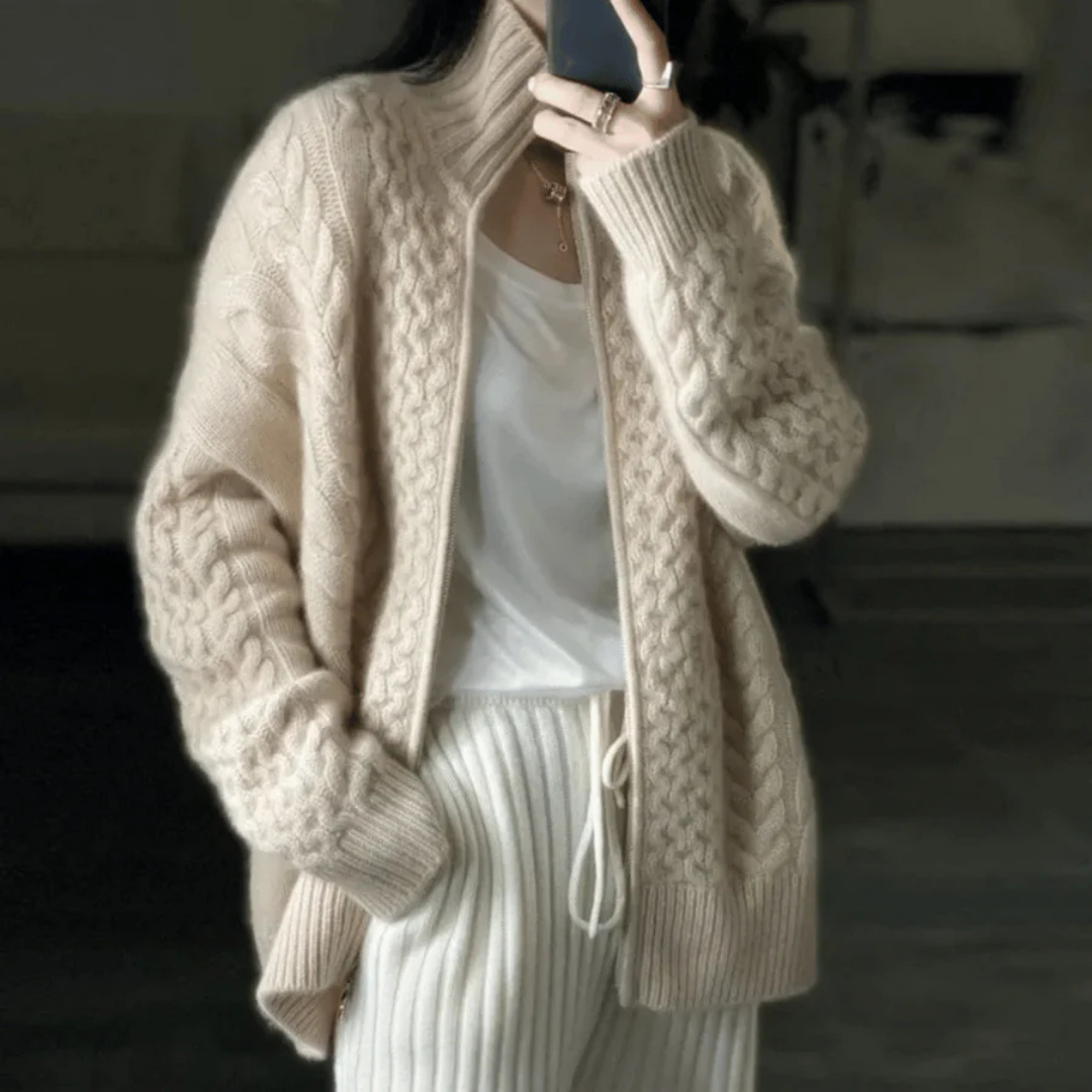 Gilet chaud à manches longues pour femmes | Zip