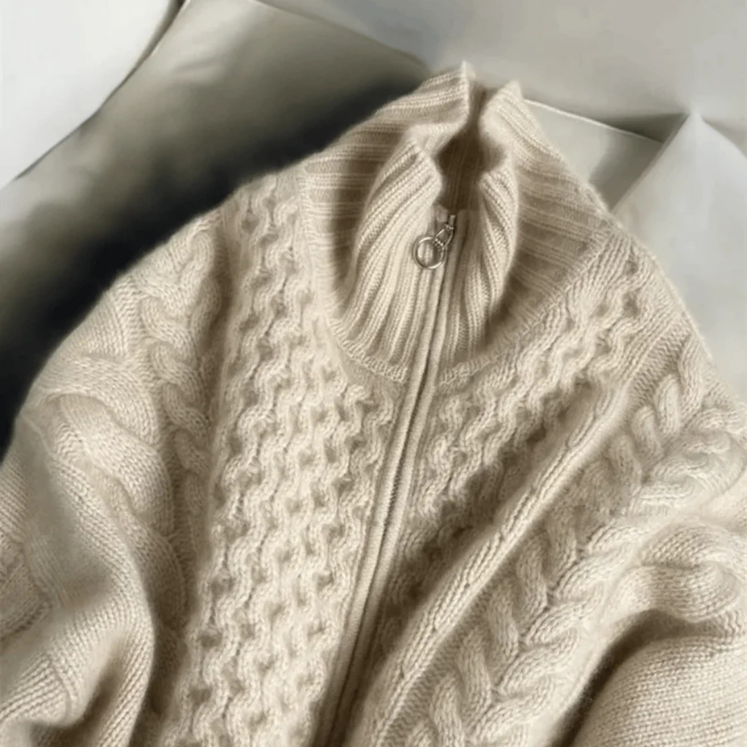 Gilet chaud à manches longues pour femmes | Zip