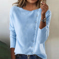 Pull à manches longues uni bleu