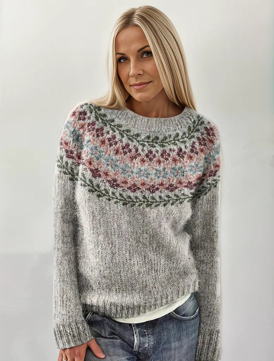 Pull douillet à manches longues et encolure ronde