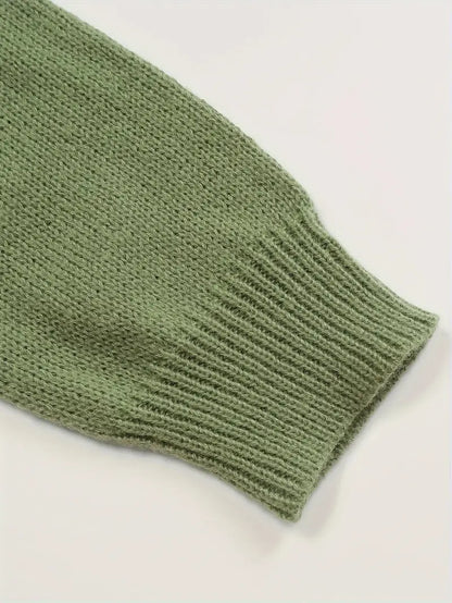 Pull vert aéré à manches longues et imprimé
