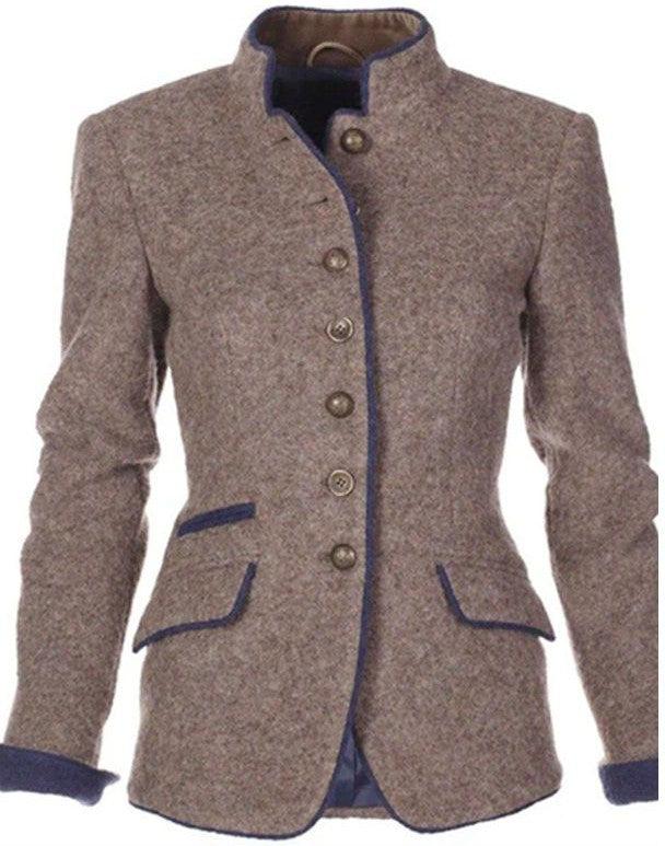 Vêtements d'extérieur élégants et unis à manches longues