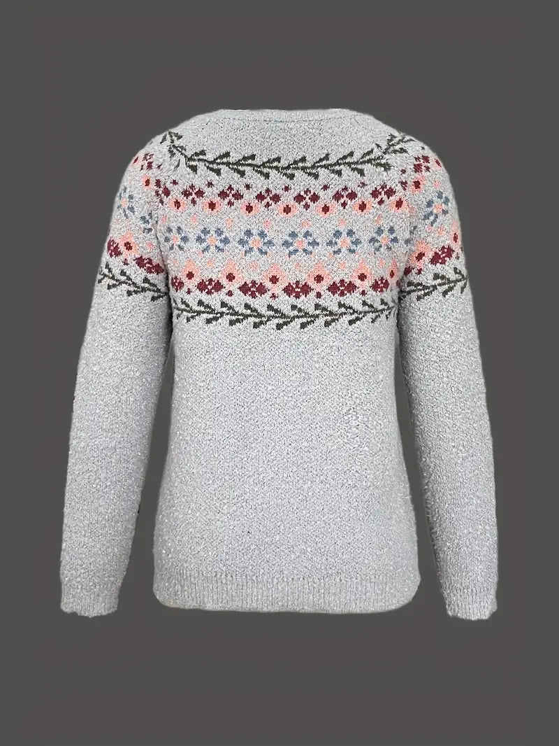 Pull douillet à manches longues et encolure ronde