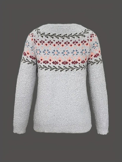 Pull douillet à manches longues et encolure ronde