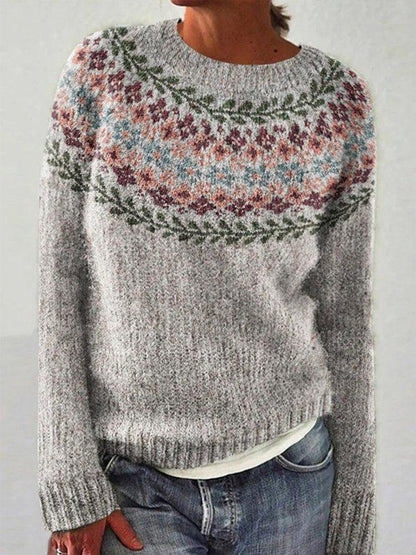 Pull élégant à col rond et imprimé spécial